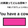この英語ってどんな意味？「You have a cow.」 画像