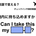 英語で「機内に持ち込めますか？」は何て言う？ 画像