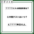 クイズです！「中間テストはいつ？〇〇〇〇昨日だよ」〇〇〇〇には都道府県名が入ります。どこでしょう【難易度LV２.・甘口】 画像