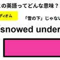 この英語ってどんな意味？「snowed under」 画像