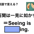 英語で「百聞は一見に如かず」は何て言う？ 画像