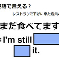 英語で「まだ食べてます」は何て言う？ 画像