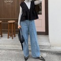 おしゃれを楽しみたい日にちょうどいい【フリルベスト】。シンプルコーデに遊び心を取り入れた春の着こなし【40代の毎日コーデ】 画像