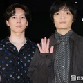 坂東龍汰＆岡山天音、お互いに「天才」ステージ上で褒め合い「この舞台挨拶きもいかも（笑）」【我々は宇宙人】 画像