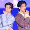 ICEx志賀李玖＆阿久根温世、対照的カラーの洗練スーツ姿 唇拭う仕草にキュン【TGC北九州2026】 画像