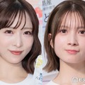 記者会見に出席した小栗有以、水島美結（C）モデルプレス