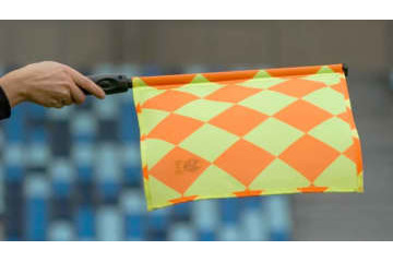 旗の代わりに「ハンガーとベビー服」でジャッジした副審が話題 画像