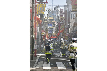 横浜中華街で火災、1人死亡 画像
