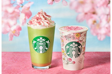 【スタバ新作メニュー】「花見抹茶 クリーム フラペチーノ」「花見 ブロンド ラテ」人気ビバレッジを春らしくアレンジ 画像