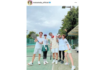 里田まい、中村仁美＆坂下千里子らとのテニスSHOT公開「めちゃくちゃ楽しい時間を過ごしましたー！」 画像