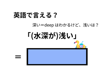 英語で「(水深が)浅い」はなんて言う？ 画像