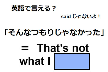 英語で「そんなつもりじゃなかった」はなんて言う？ 画像