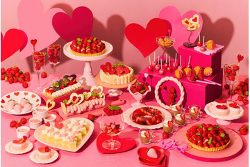 ハート弾むストロベリースイーツビュッフェ、京都で開催 果実たっぷりタルトやゼリー＆いちご食べ比べも 画像