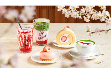 「カフェ キツネ」春の新メニューが3月13日登場 桜やいちご使用のドリンクやスイーツ 画像