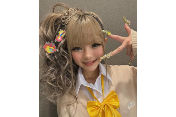 中学入学のギャルモデル、前髪ぱっつんの黒髪ロング披露「強めで可愛い」「ギャル貫いてて素敵」の声 画像