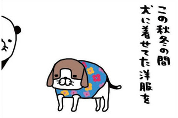 秋冬は犬に洋服を着せていたけど、最近は裸　久しぶりすぎて、ついとっちゃう行動は？【パンダと犬 ＃33】 画像