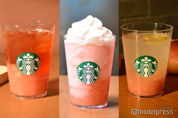 スタバ、ピーチの新作試飲レポ 甘い香り＆とろける果肉感のフラペチーノ等3種 おすすめカスタマイズも聞いてみた 画像