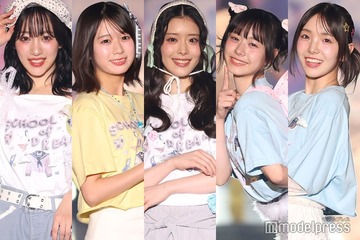 エビ中・桜木心菜＆小久保柚乃＆風見和香＆桜井えま＆仲村悠菜、5人でファッションショー登場 ドリームコアが可愛らしい【STARRZ TOKYO 2025】 画像