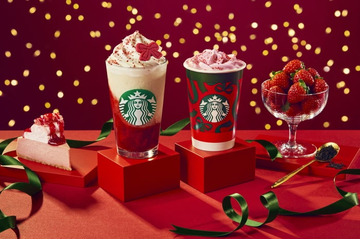 スタバのホリデー新作はストロベリー×ジョイフルメドレー！“とろあま”フラペとティーラテ、ケーキも同時登場 画像