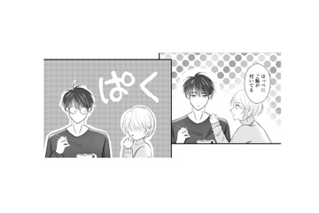 ほっぺに付いたご飯をぱくり。2人でいちゃいちゃしてるけど、距離感おかしくない!?【夫の不倫相手は、推しの地下アイドル（男）でした。 #29】 画像