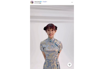 “日本一強いアナ”堀江聖夏、チャイナ服から雰囲気一変 ミニスカコーデに「破壊力すごい」「ドキドキする」の声 画像