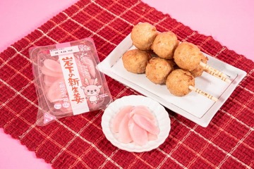 岩下の新生姜とファミマ「鶏つくね串」が初コラボ シャキシャキ食感＆さっぱり風味仕立て 画像