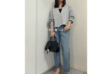 春夏デニムは決めた？足首が出る【GU】ストレートジーンズは、デイリーコーデに活躍しそう！【40代の毎日コーデ】 画像
