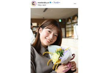 テレ朝・田中萌アナ、ノースリ衣装2コーデ公開「美しいの一言」「スタイル抜群」の声 画像