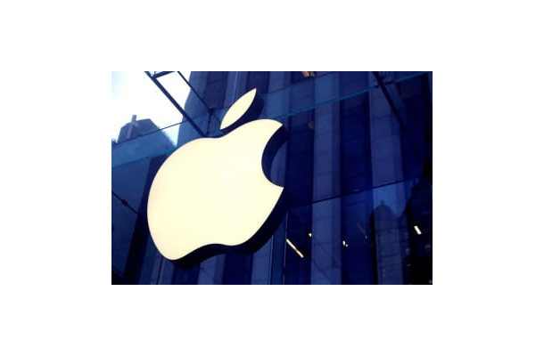 米アップルのロゴ＝2019年、ニューヨーク（ロイター＝共同）