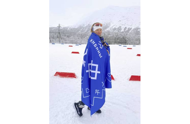ベラルーシからポーランドに逃れたノルディックスキー距離女子ダリヤ・ドリドビッチ選手＝2021年11月、ロシア国内（セルゲイ・ドリドビッチさん提供、ロイター＝共同）