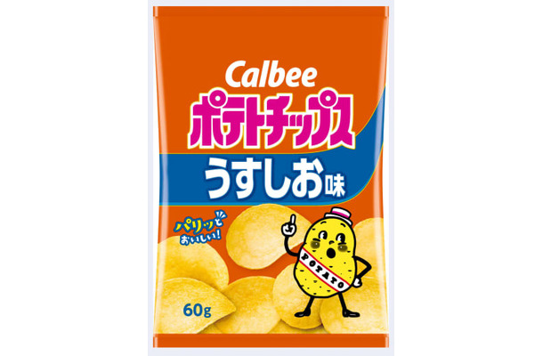 カルビーの「ポテトチップス　うすしお味」60グラム入り