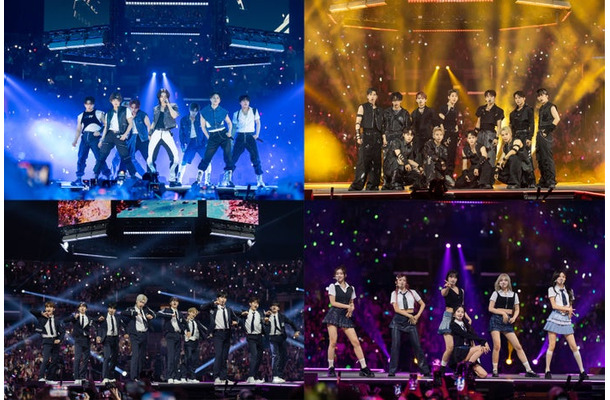 （上段）Stray Kids、JO1（下段）ZEROBASEONE、IVE 「KCON LA 2023」SHOW（C）CJ ENM Co., Ltd, All Rights Reserved