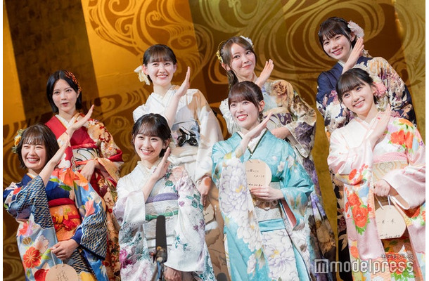 “乃木坂昇り龍世代”の8人／（後列左から）林瑠奈、松尾美佑、黒見明香、岡本姫奈／（前列左から）清宮レイ、一ノ瀬美空、岩本蓮加、川崎桜（C）モデルプレス