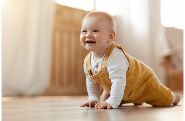 ハイハイしながら遊ぶ子ども。急におとなしくなり見てみると…→まさかの状況にニヤッとされる！？