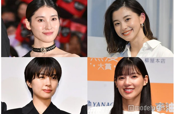 （左上から時計回りに）土屋太鳳、朝比奈彩、石井杏奈、佐久間由衣（C）モデルプレス