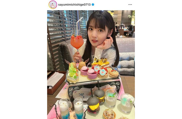 道重さゆみ、“イーブイ”アフタヌーンティーに大満足！微笑みSHOTに「可愛い〜」「全てが素敵」の声