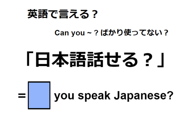 英語で「日本語話せる？」はなんて言う？