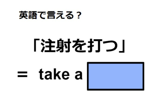 英語で「注射を打つ」はなんて言う？