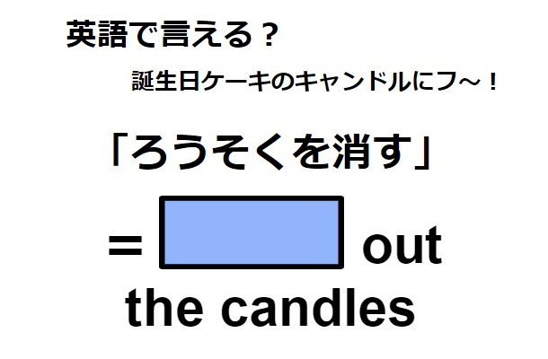 英語で「ろうそくを消す」はなんて言う？