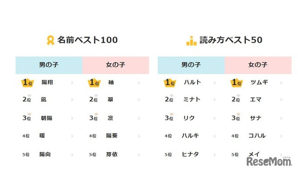 2024年生まれの子供の名前に関する調査結果