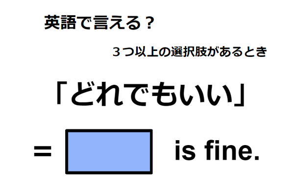 英語で「どれでもいい」はなんて言う？