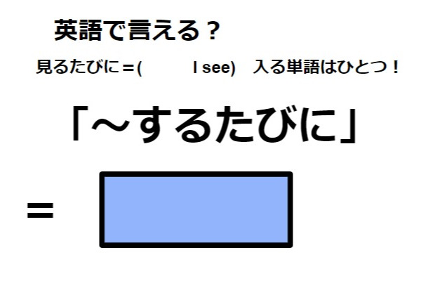 英語で「～するたびに」はなんて言う？