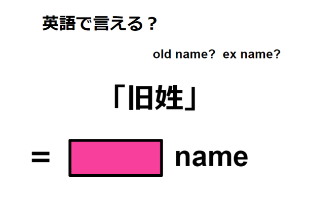 英語で「旧姓」はなんて言う？