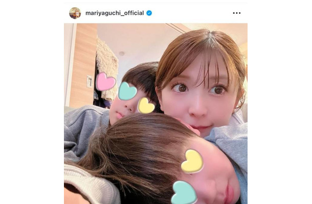 矢口真里、長男＆次男がべったり！仲良し親子3SHOTに反響「かわいいママさん」「子供より顔が小さく見える」