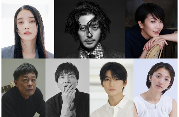 （左上から時計回りに）高石あかり、オダギリジョー、松たか子、満島ひかり、高橋文哉、森山直太朗、光石研（C）2025映画『夏の砂の上』製作委員会