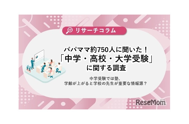 パパママ約750人に聞いた！「中学・高校・大学受験」に関する調査