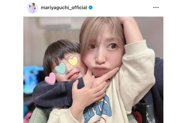 矢口真里、“ママっ子過ぎる”3歳次男とのくっつきSHOTに反響「とても可愛い」「幸せですね」