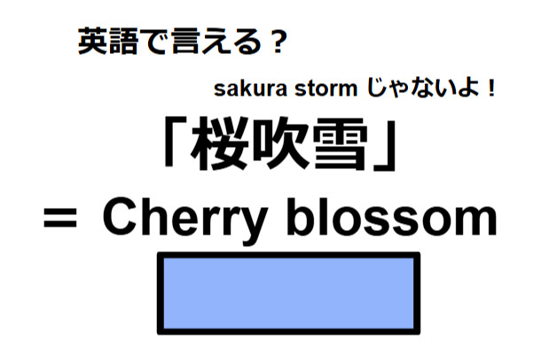 英語で「桜吹雪」はなんて言う？