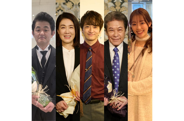 （左から）芹澤興人、筒井真理子、小関裕太、鹿賀丈史、中村里帆（C）カンテレ