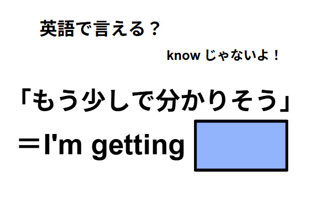英語で「もう少しで分かりそう」はなんて言う？